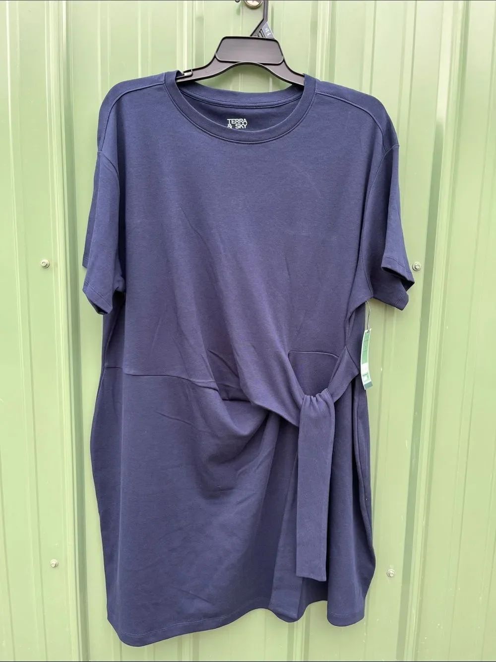 Women’s Plus Front Twist Cotton Dress Short Sleeve Size 3X